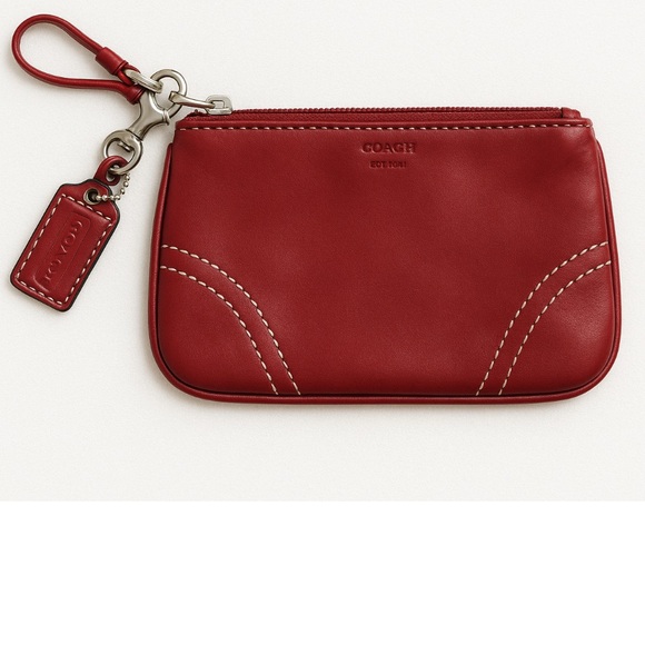 Coach Handbags - Vintage Authentic Maroon Leather Coach Wristlet Excellent